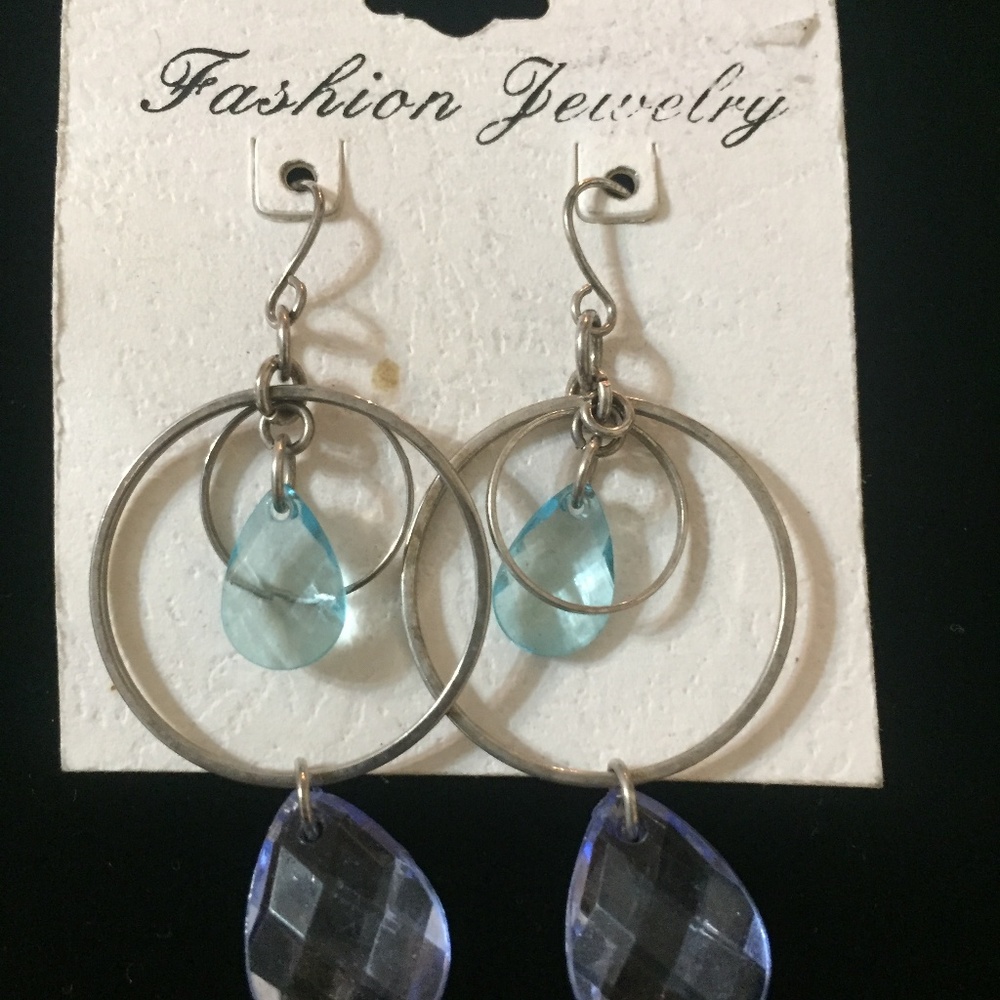 Vintage Blue Dangle Drop Earrings